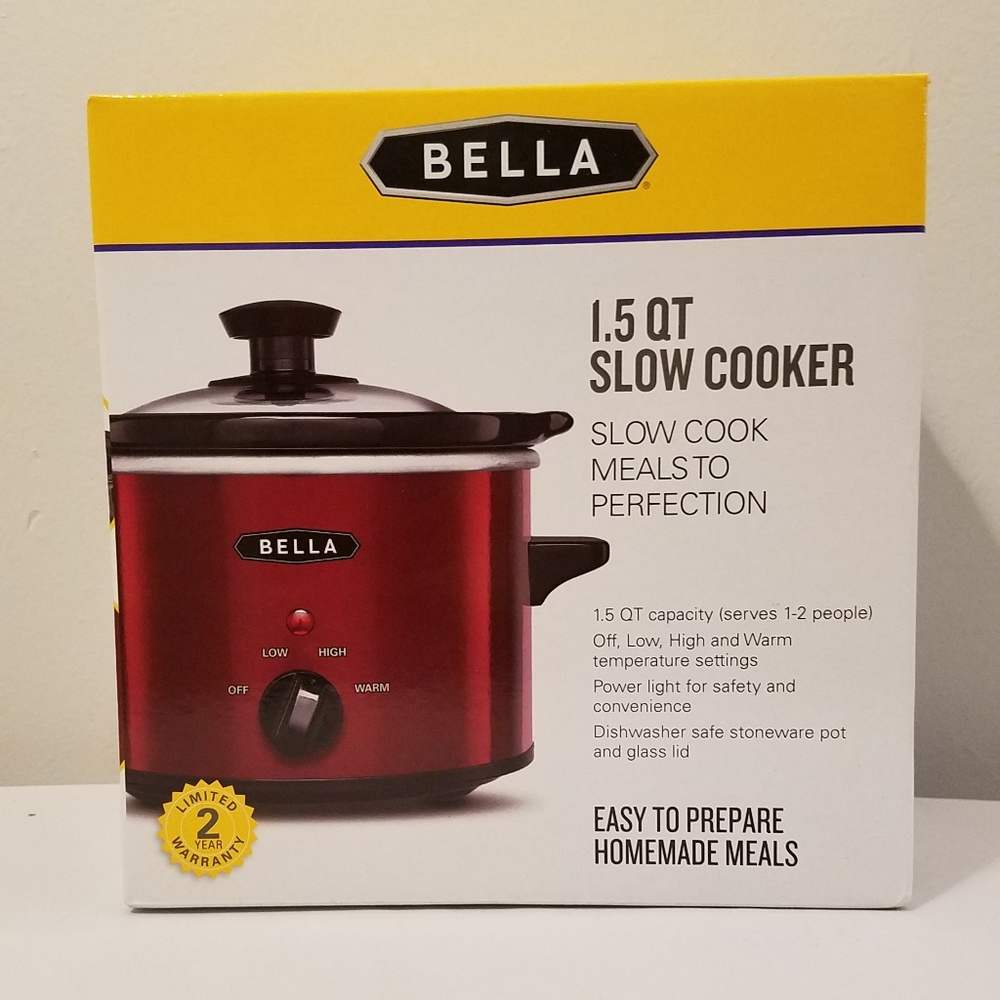 NEW Bella 1.5 Qt Slow Cooker - Red